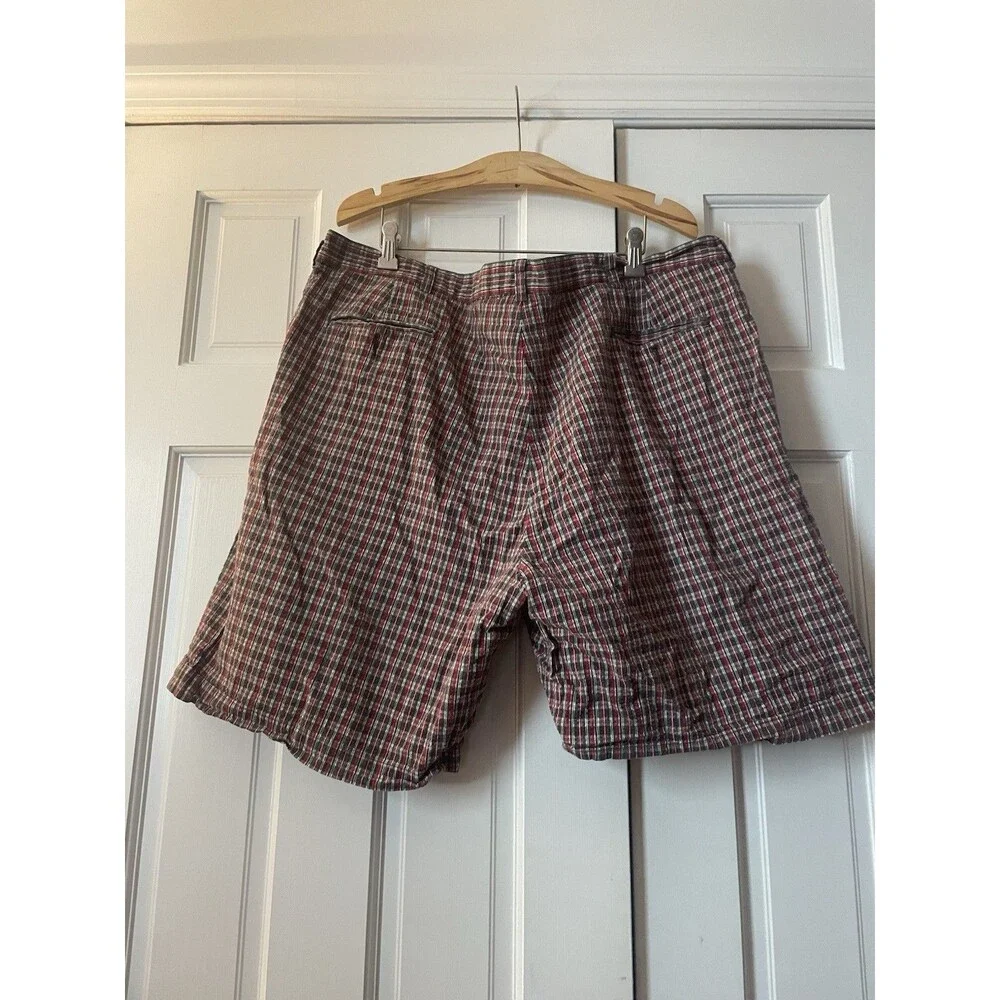Vintage Polo Ralph Lauren Plaid Shorts Mens 42 Pleated 90s Cotton Macau